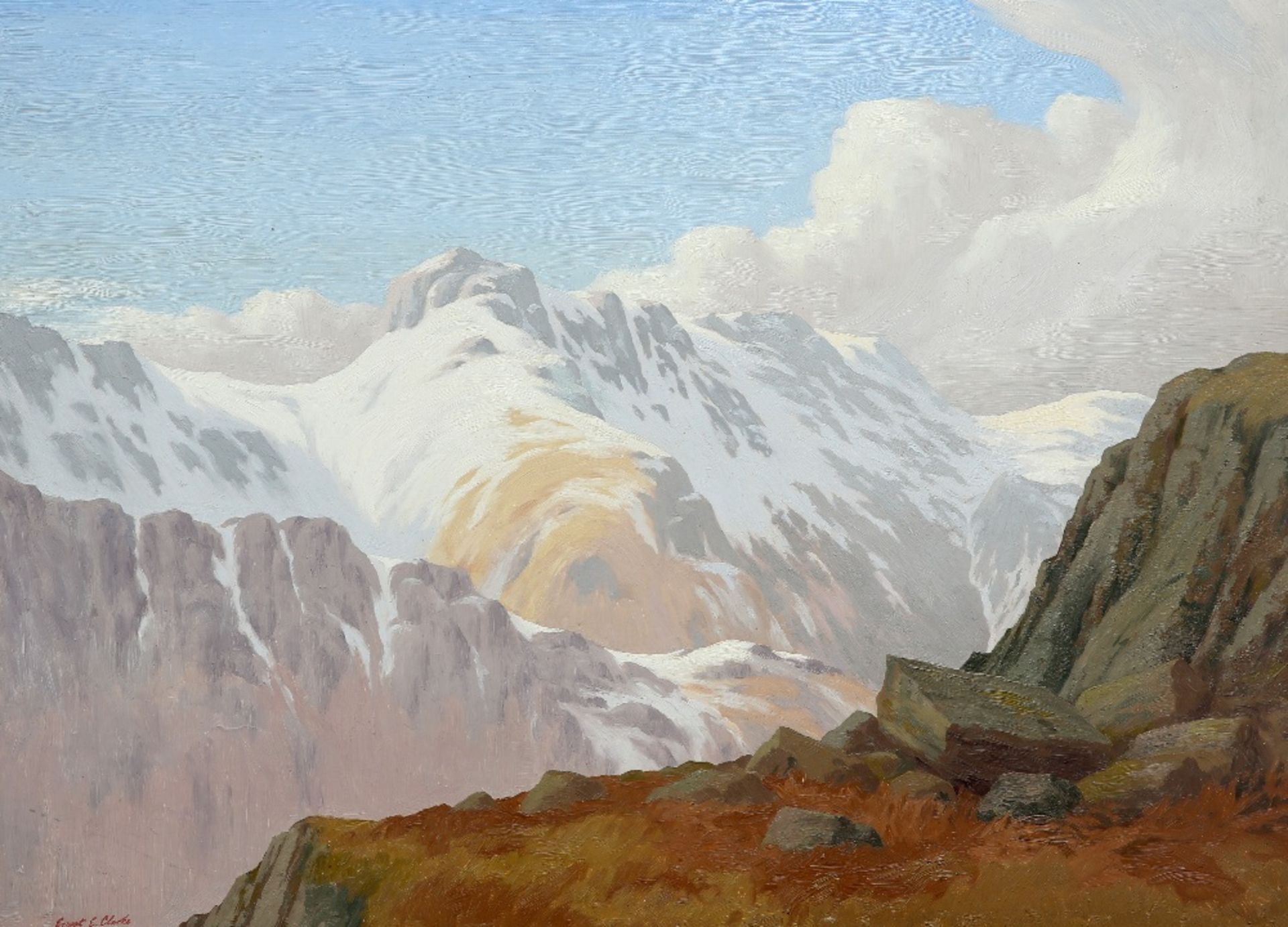 ERNEST E. CLARKE, "BOWFELL WINTER"