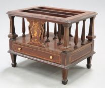 A REGENCY STYLE INLAID ROSEWOOD CANTERBURY