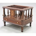 A REGENCY STYLE INLAID ROSEWOOD CANTERBURY