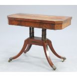 A REGENCY MAHOGANY FOLDOVER CARD TABLE