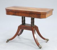 A REGENCY MAHOGANY FOLDOVER CARD TABLE