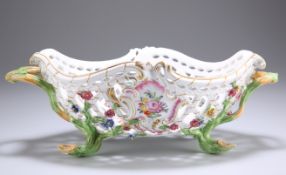 A MEISSEN PORCELAIN TWO-HANDLED BASKET