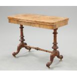 A VICTORIAN INLAID WALNUT FOLDOVER CARD TABLE