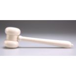 A TURNED IVORY GAVEL