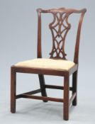 AN 18TH CENTURY MAHOGANY 'CHIPPENDALE' SIDE CHAIR