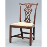 AN 18TH CENTURY MAHOGANY 'CHIPPENDALE' SIDE CHAIR