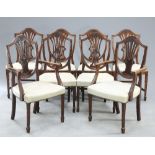 A SET OF EIGHT HEPPLEWHITE STYLE MAHOGANY DINING CHAIRS