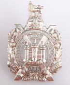 A POST 1902 DIE CAST SILVER/SILVER PLATED OFFICERS' PATTERN GLENGARRY BADGE KOSB
