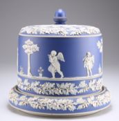 A VICTORIAN BLUE JASPERWARE CHEESE DOME