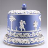 A VICTORIAN BLUE JASPERWARE CHEESE DOME