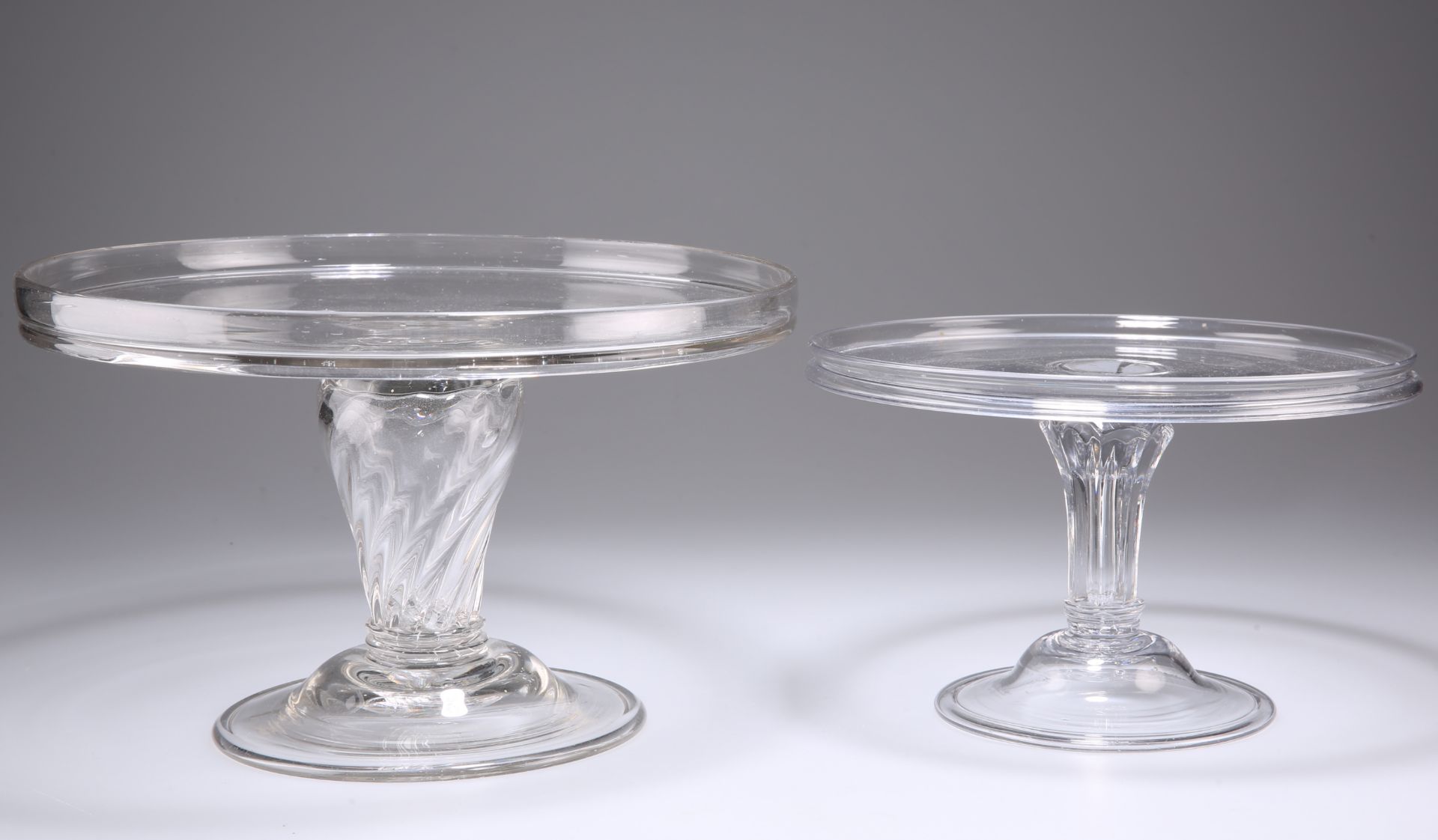 AN 18TH CENTURY GLASS TAZZA