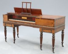 A REGENCY ROSEWOOD CROSSBANDED MAHOGANY SQUARE PIANO BY JOHN BROADWOOD & SONS