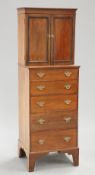 AN UNUSUAL EDWARDIAN MAHOGANY CABINET ON CHEST