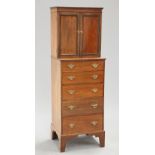 AN UNUSUAL EDWARDIAN MAHOGANY CABINET ON CHEST