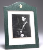 HRH PRINCE CHARLES THE PRINCE OF WALES, A SIGNED BLACK AND WHITE PHOTOGRAPH