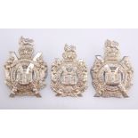 THREE EXAMPLES OF THE PRE 1902 OTHER RANKS' PATTERN GLENGARRY BADGE KOSB