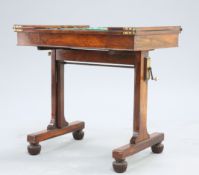 A GEORGE IV ROSEWOOD DRAUGHTSMANS TABLE