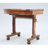 A GEORGE IV ROSEWOOD DRAUGHTSMANS TABLE