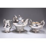 A VICTORIAN SILVER THREE-PIECE TEA SERVICE