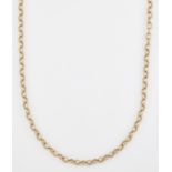 A 9CT GOLD BELCHER CHAIN NECKLACE