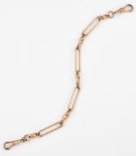 A 9CT ROSE GOLD LONG AND SHORT LINK BRACELET