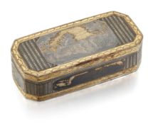 AN 18TH CENTURY RUSSIAN SILVER-GILT NIELLO SNUFF BOX