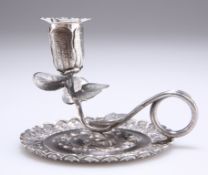 AN EARLY VICTORIAN SILVER CHAMBERSTICK