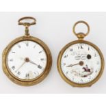 TWO GILT METAL POCKET WATCHES