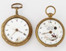 TWO GILT METAL POCKET WATCHES