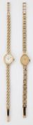 TWO LADY'S 9 CARAT GOLD BRACELET WATCHES