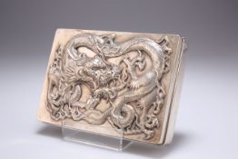 A LARGE CHINESE EXPORT SILVER CIGARETTE BOX