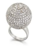 A PALLADIUM DIAMOND DRESS RING