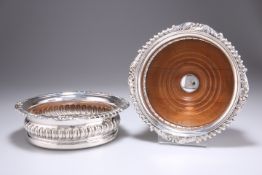 A PAIR OF GEORGE IV SILVER WINE COASTERS