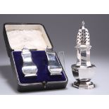 AN EDWARDIAN SILVER SUGAR CASTER