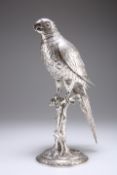 A FINE GERMAN SOLID SILVER MODEL OF A PARROT