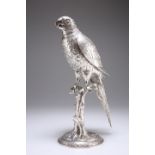 A FINE GERMAN SOLID SILVER MODEL OF A PARROT