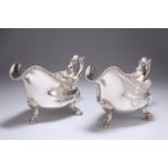 A FINE PAIR OF GEORGE III SILVER SAUCEBOATS