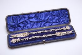 A PAIR OF VICTORIAN SILVER PICKLE FORKS