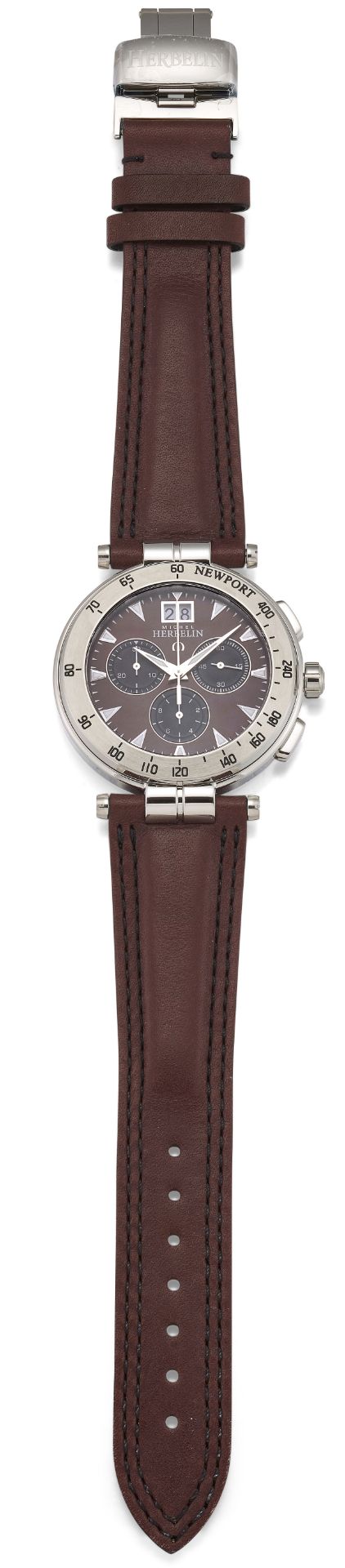 A GENTS STEEL MICHEL HERBELIN NEWPORT STRAP WATCH