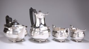 A GEORGE V SILVER FOUR-PIECE TEA SERVICE