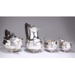 A GEORGE V SILVER FOUR-PIECE TEA SERVICE