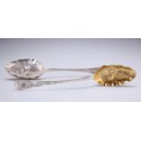 A PAIR OF GEORGE IV SILVER TABLESPOONS