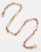 A 9CT ROSE GOLD LONG AND SHORT LINK CHAIN