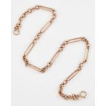 A 9CT ROSE GOLD LONG AND SHORT LINK CHAIN