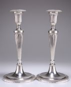 A FINE PAIR OF VICTORIAN CAST SILVER CANDLESTICKS