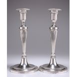 A FINE PAIR OF VICTORIAN CAST SILVER CANDLESTICKS