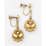 A PAIR OF VICTORIAN ETRUSCAN REVIVAL EARRINGS