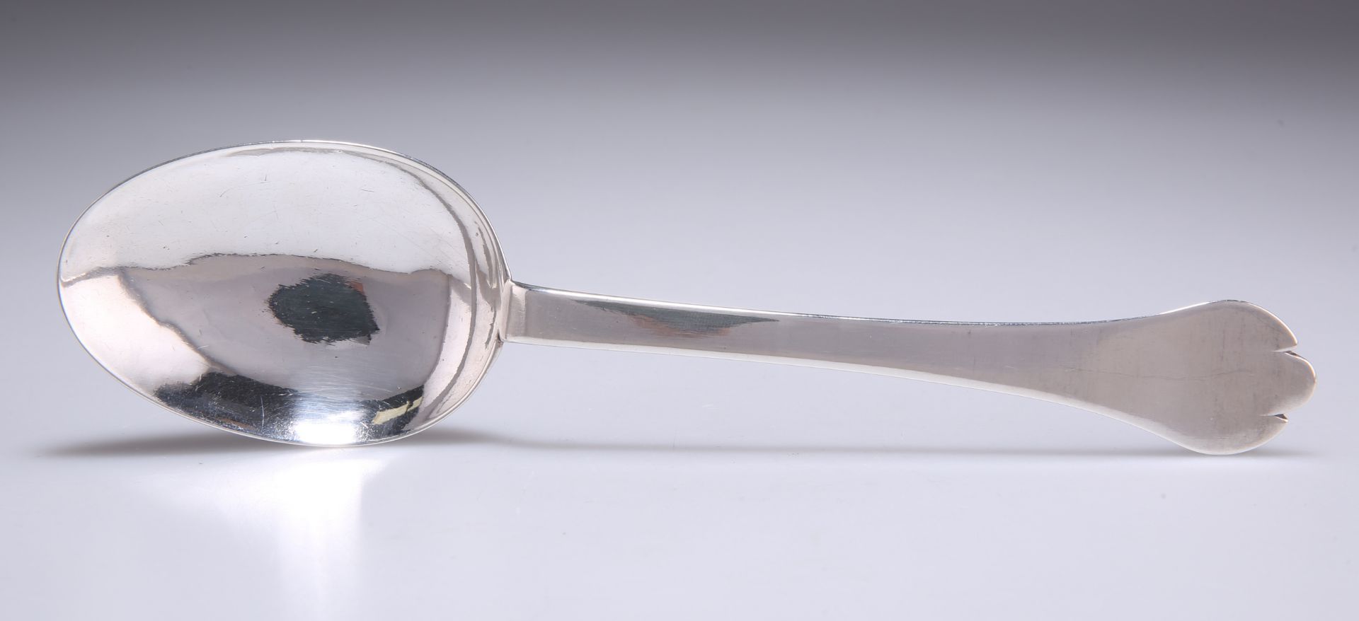 A WILLIAM AND MARY SILVER TREFID SPOON