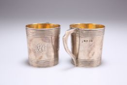 A PAIR OF GEORGE III SILVER MUGS