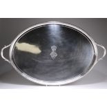 A GEORGE III LARGE OVAL TWIN-HANDLED TRAY